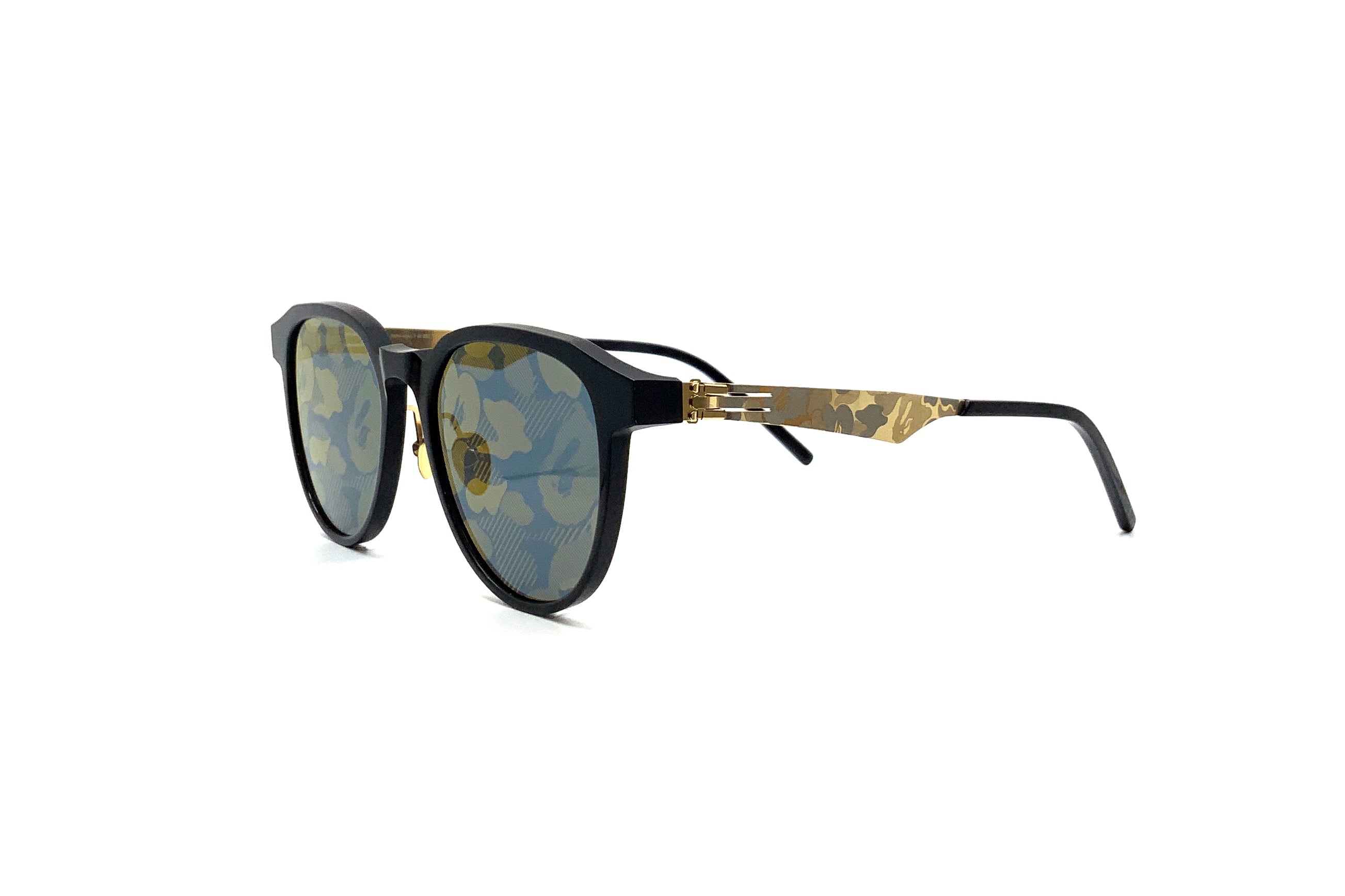 Bape x ic! berlin Iba 005 Sunglasses - Sun Gold Frame Fashion Eyewear for Men & Women - Perfect for Streetwear, Urban Fashion & Daily Wear
