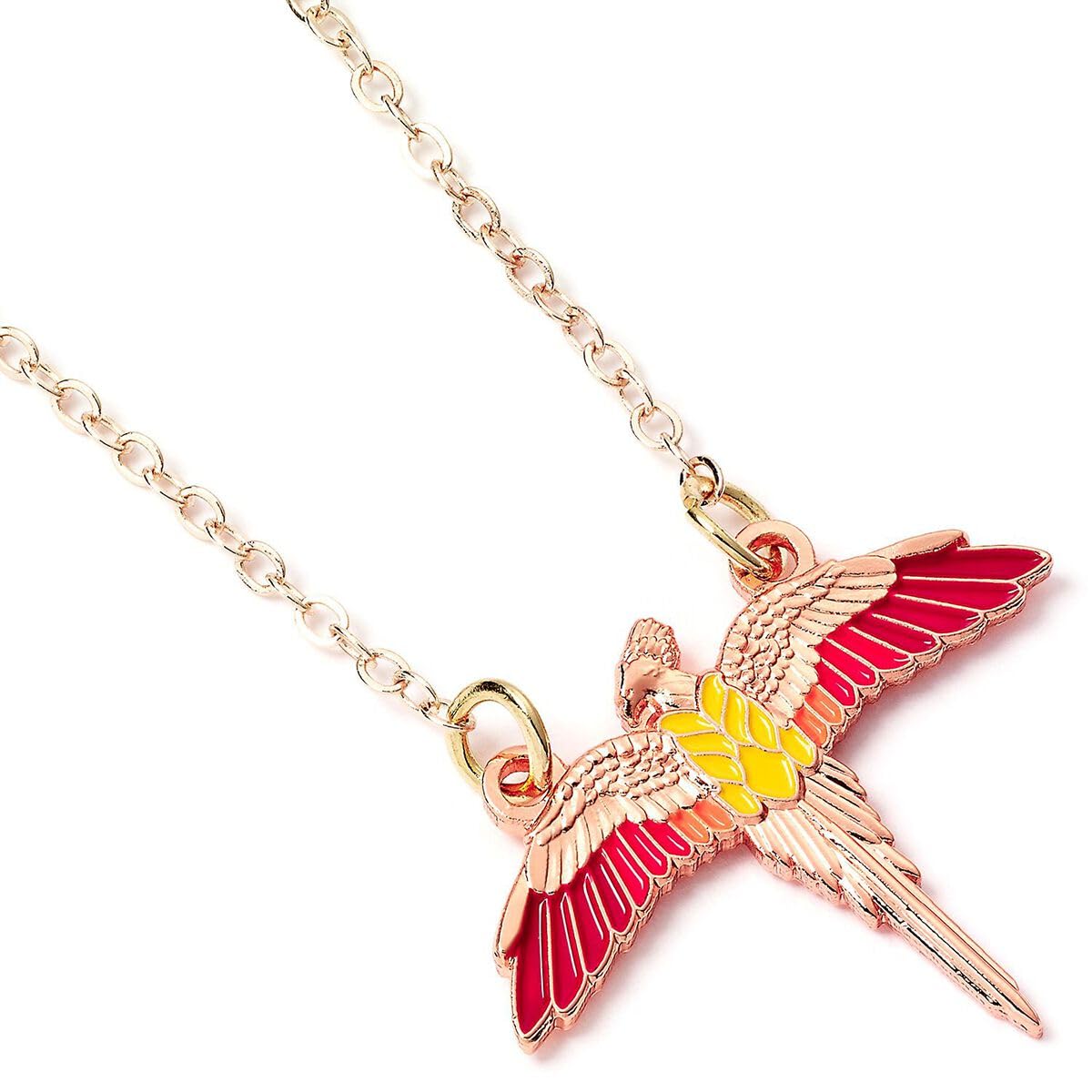 Harry Potter Official Rose Gold Plated Fawkes Necklace - Phoenix Pendant Jewelry Gift for Women & Fans | Perfect for Cosplay, Birthday & Collectors