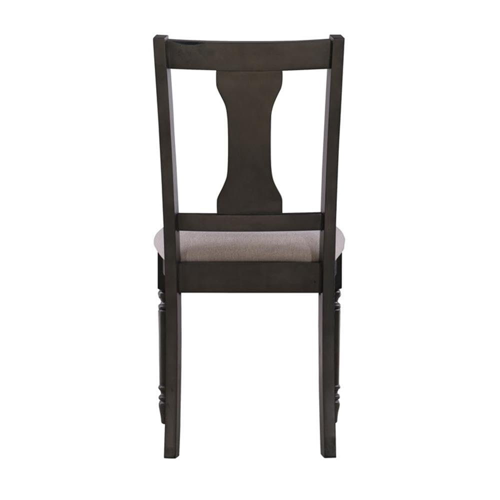 Pemberly Row Transitional Wood Dining Chairs Set of 2 - Gray Upholstered Side Chairs for Kitchen, Dining Room & Office - Comfortable Modern Accent Chairs