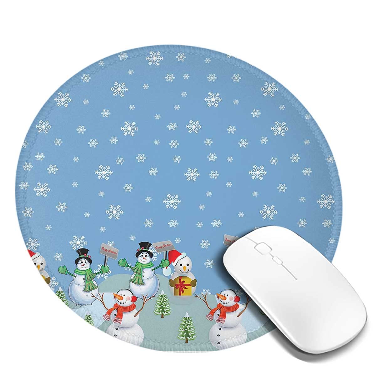 Premium Waterproof Non-Slip Rubber Gaming Mouse Pad - 7.9×7.9×0.12 Inches Round Mouse Mat for PC, Laptop, Office & Home Use (2-Pack) - Perfect for Winter Gaming & Work Sessions