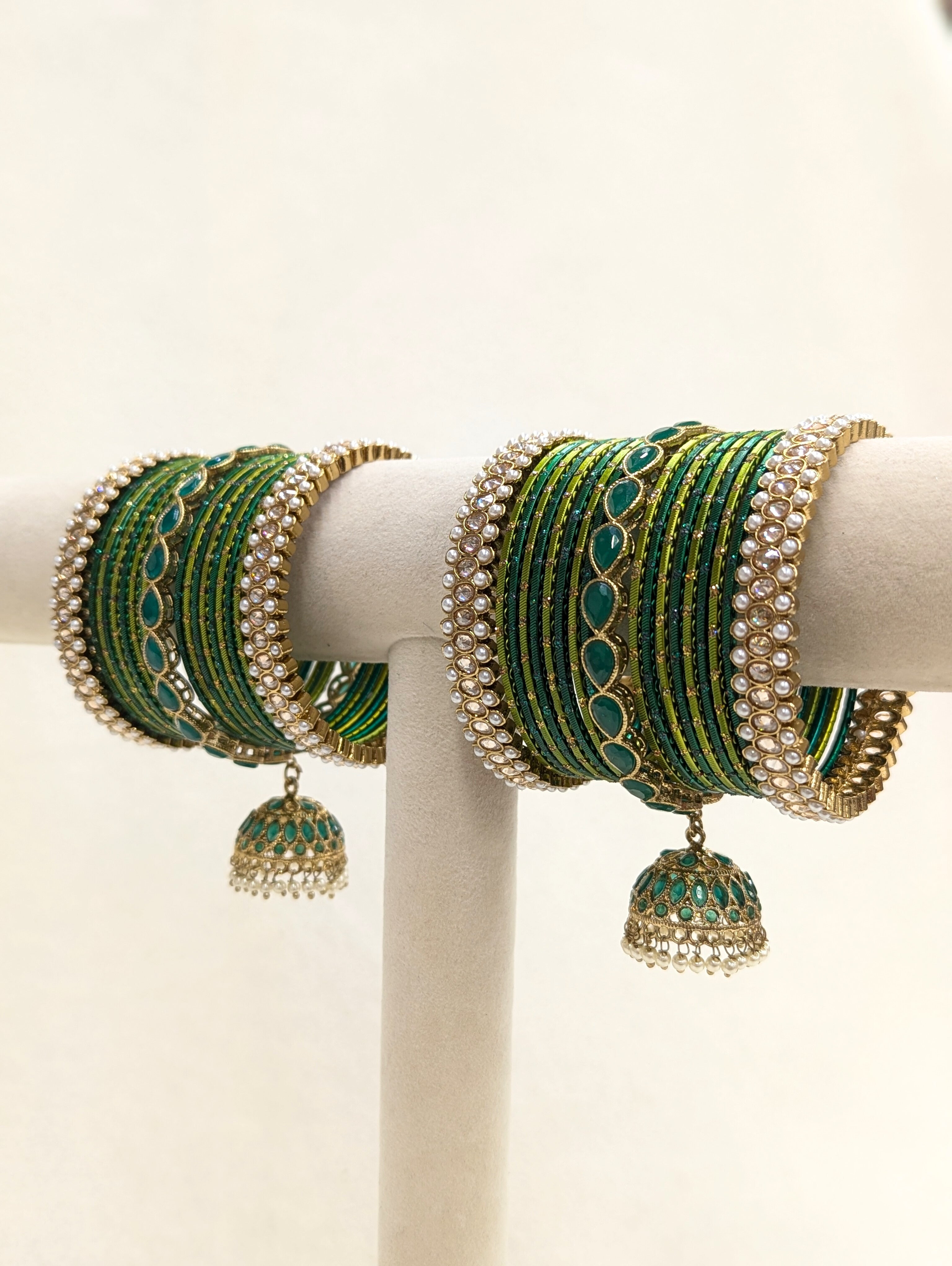 Aisha Stone Bangles - 2-Piece Handmade Boho Bracelet Set for Women | Perfect for Yoga, Meditation, and Festival Fashion Accessories