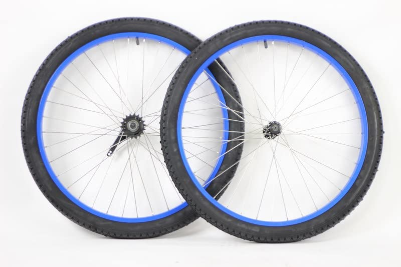 26 Inch Beach Cruiser Bike Wheel Set with Coaster Brake, Tires & Tubes - Perfect for Casual Riding, Commuting & Coastal Cruising