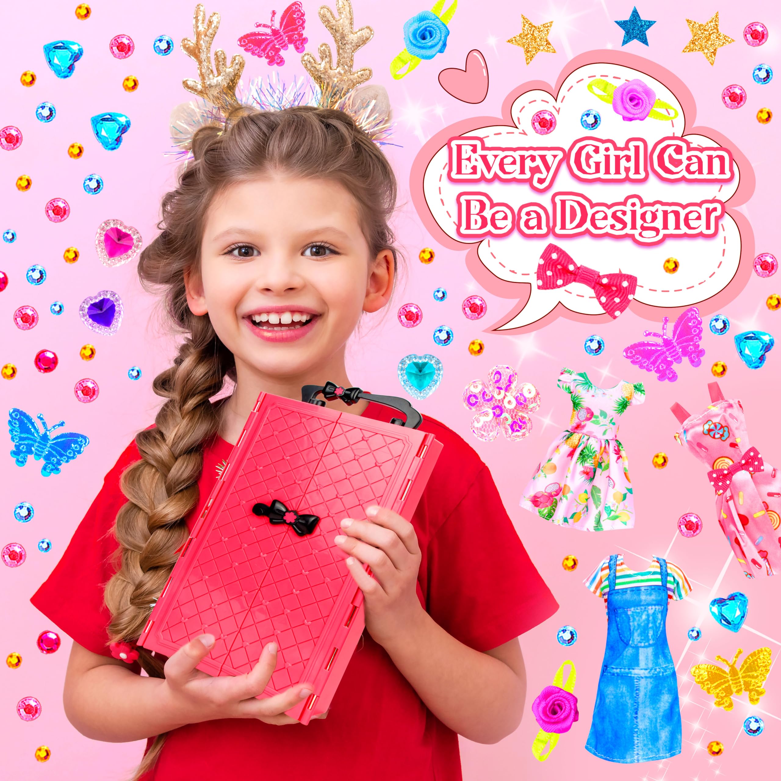 DIY Doll Clothes & Accessories Set - Fashion Outfits for 18
