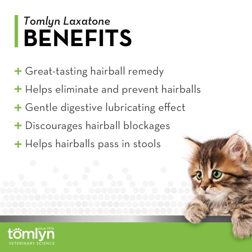 Tomlyn Laxatone Tuna-Flavored Hairball Remedy Gel for Cats & Kittens - 4.25oz Digestive Aid | Helps Prevent Hairballs & Constipation | Perfect for Daily Use & Grooming Routine