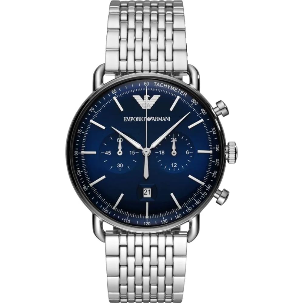 Emporio Armani Men's Chronograph Stainless Steel Watch - Luxury Waterproof Wristwatch for Business, Casual & Formal Wear - Perfect Gift for Men