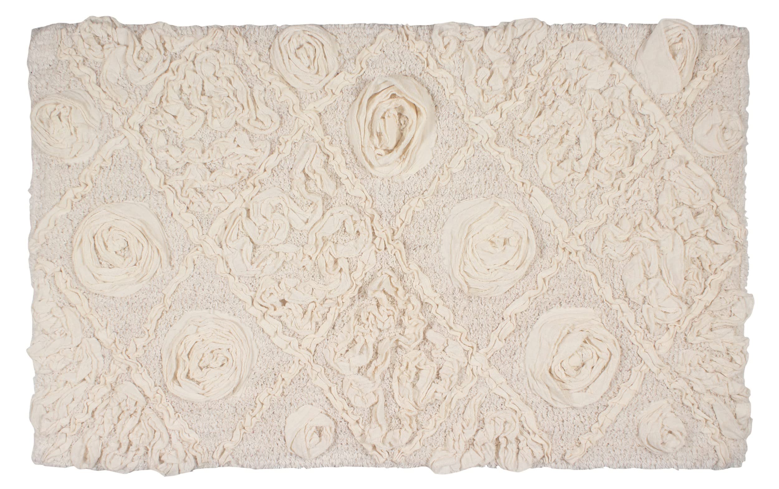 Premium 100% Cotton Bath Rug Set - Ultra Soft & Absorbent Non-Slip Bathroom Mat, Washable Cotton Floor Rug for Bathroom & Kitchen (24