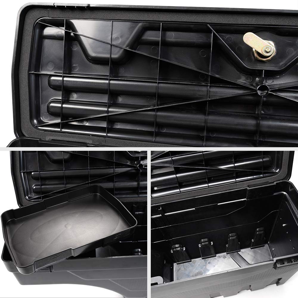 Lockable Truck Bed Tool Box for Ford F150 2015-2020 | Right Passenger Side Storage Organizer | Durable Cargo Management for Camping & Work Tools
