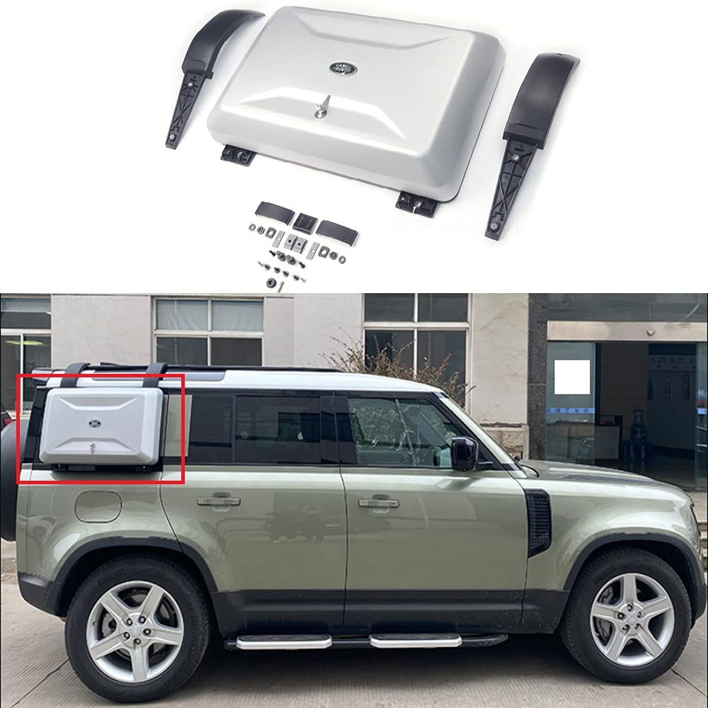 Exterior Side Mounted Gear Carrier Box for Land Rover Defender 90 & 110 (2020-2021) - Heavy Duty Aluminum Tool Storage & Luggage Box (Silver) - Perfect for Off-Road Adventures, Camping & Outdoor Gear Organization