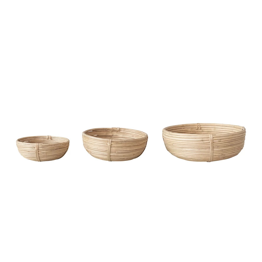 Hand Woven Rattan Bowl - Natural Eco-Friendly Fruit Basket for Kitchen & Dining Decor | Perfect for Serving, Storage & Home Organization