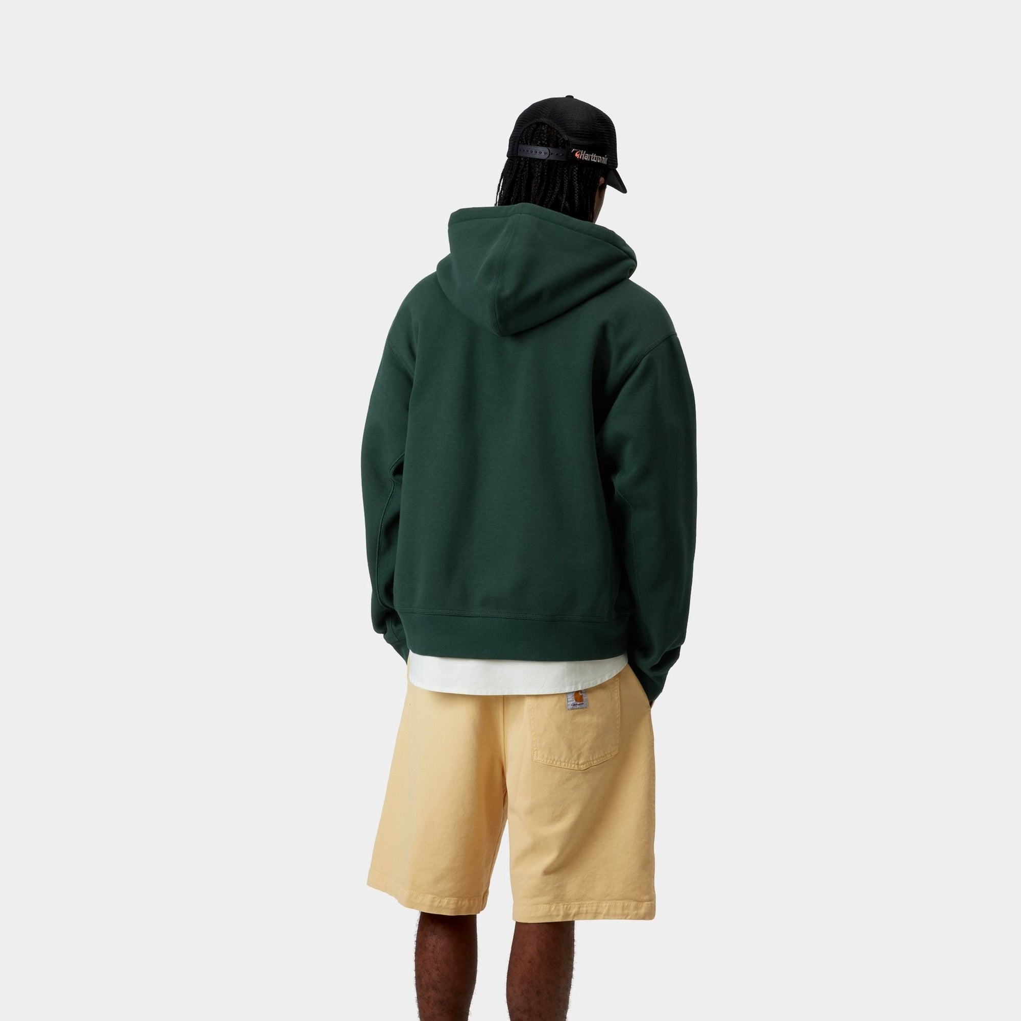 Hooded American Script Jacket - Stylish Fleece-Lined Pullover for Men & Women | Conifer Green | Perfect for Outdoor Adventures & Casual Wear