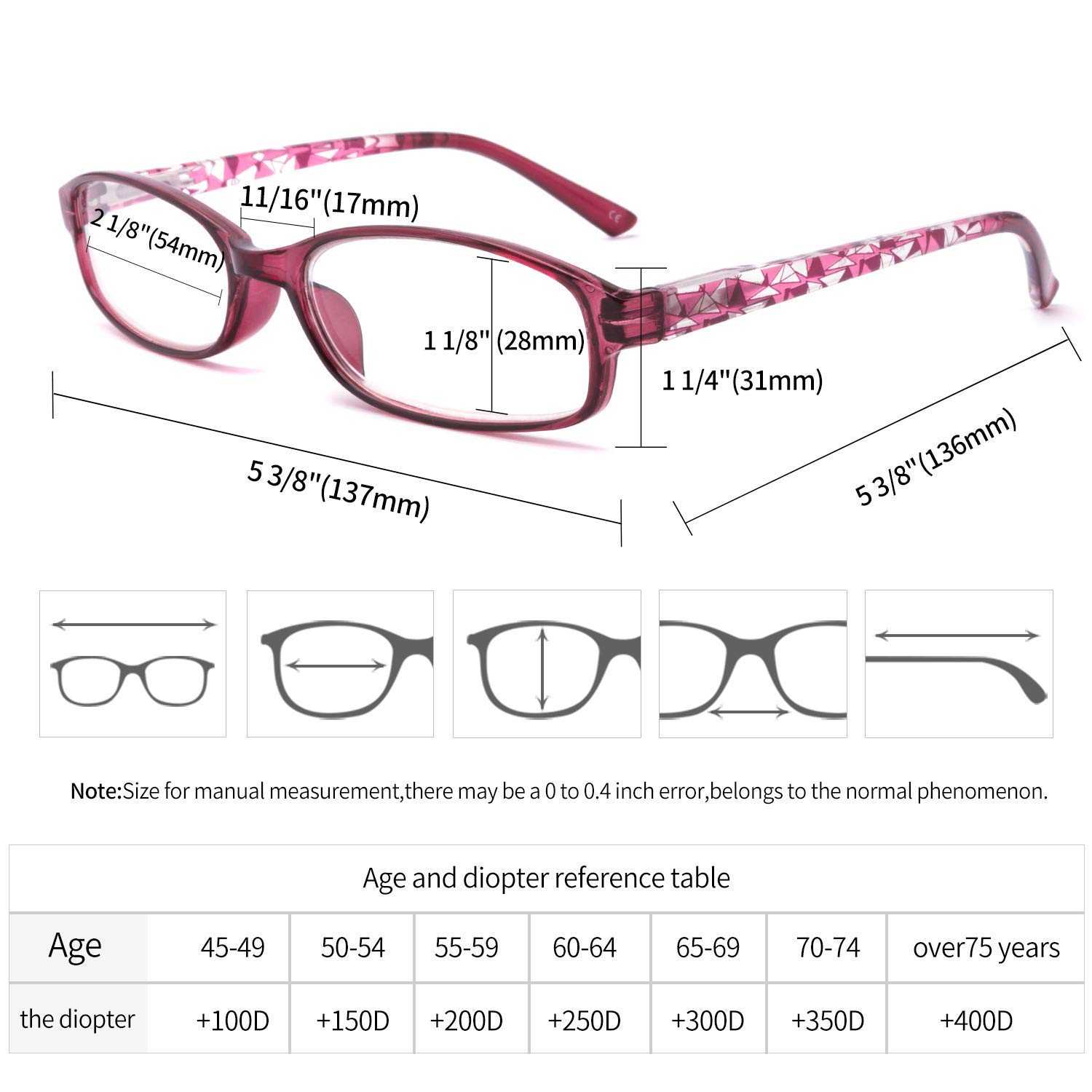 Blue Light Blocking Reading Glasses for Women - 6 Pack Fashion Spring Hinge Readers with Pattern Print, Anti Glare UV Protection (1.25 Magnification) - Perfect for Computer Work, Reading & Screen Time