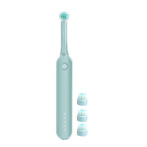 BDYJY Rechargeable Electric Toothbrush for Adults & Kids - 4 Brush Heads, 2-Minute Smart Timer, 5 Cleaning Modes, IPX7 Waterproof (Green) | Perfect for Travel, Home & Family Oral Care