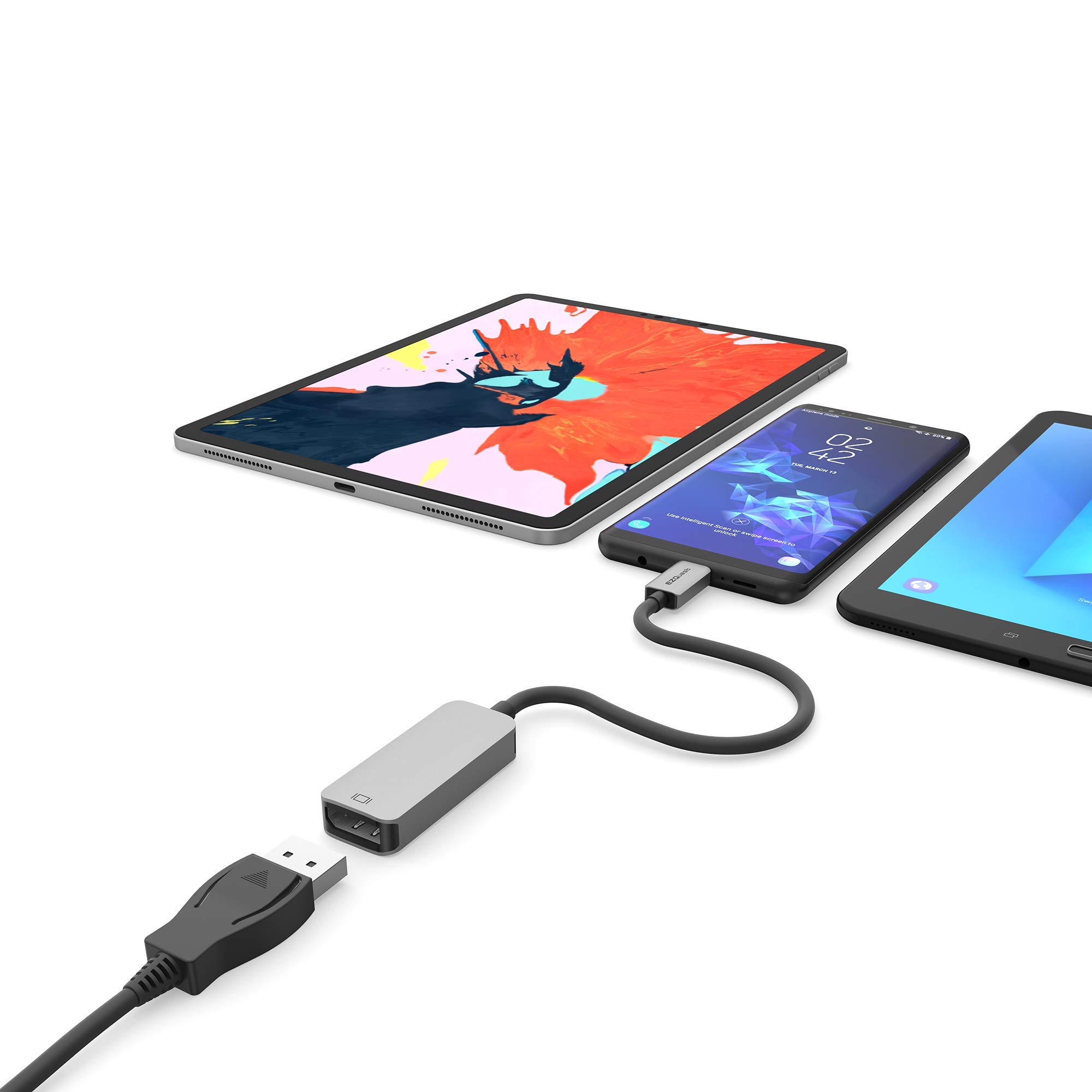 EZQuest USB-C to DisplayPort Adapter 4K 60Hz - Thunderbolt 3 Compatible for MacBook Pro/Air, iPad Pro, Dell XPS, Surface Book, Galaxy S10/Note 9 - Perfect for Home Office, Gaming & 4K Video Streaming