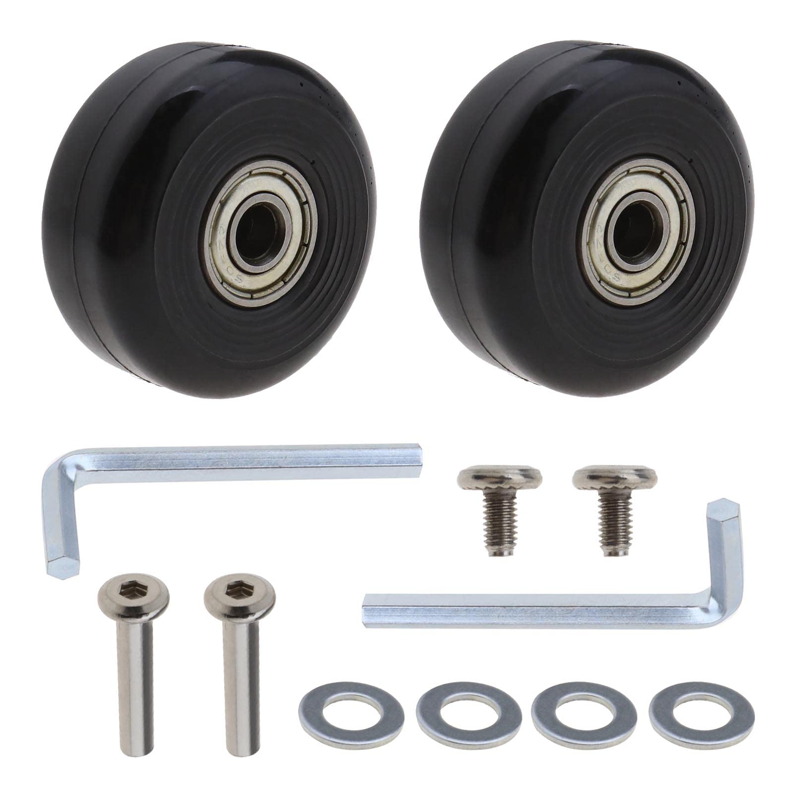 Micro Trader 2-Pair Luggage Suitcase Wheels Replacement Kit - 40mm OD - Durable Travel Luggage Repair Parts for Smooth Rolling - Perfect for Broken Suitcase Wheels Repair at Home or On The Go