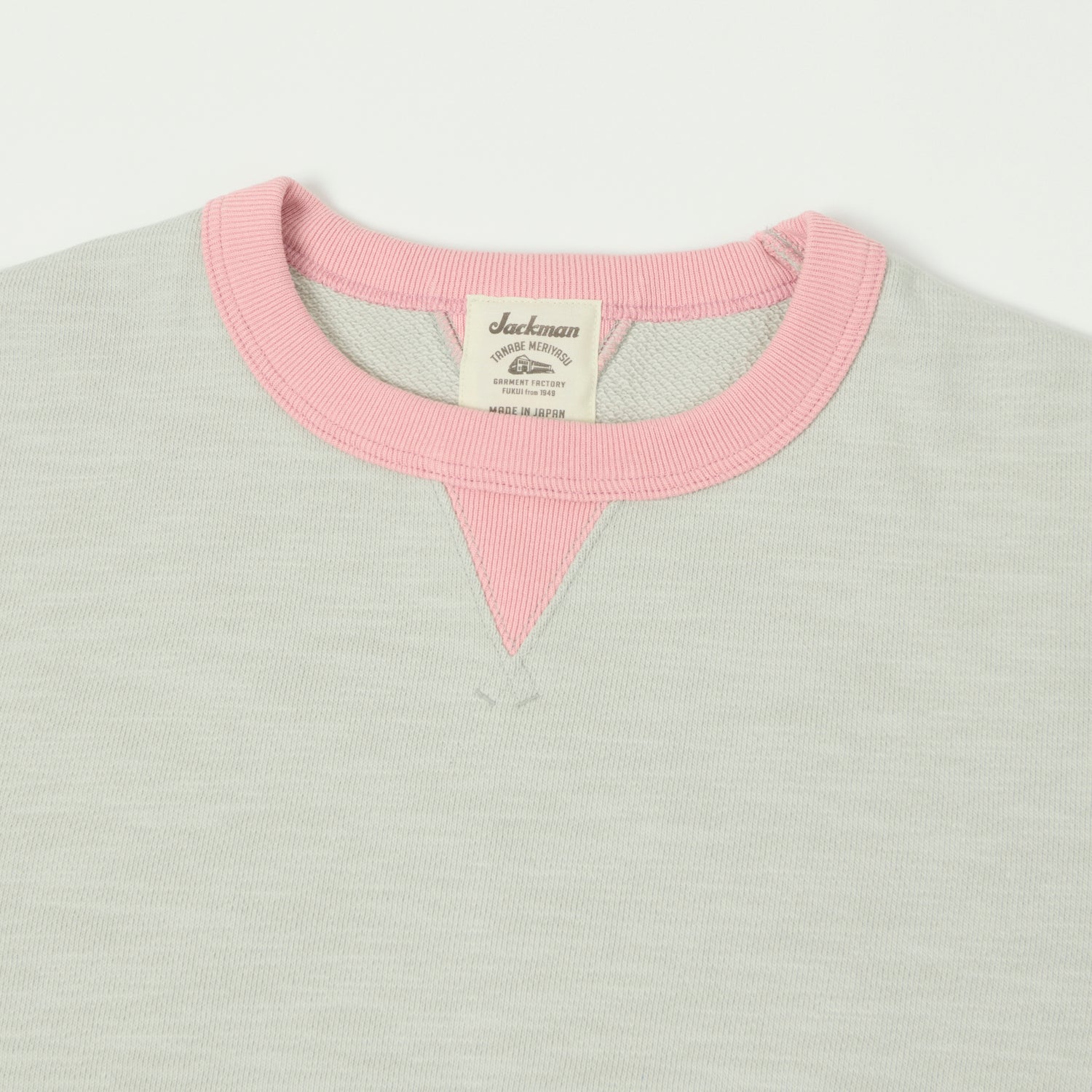 Jackman JM7292 GG Crewneck Sweatshirt - Silver & Pink Pullover Hoodie for Men | Casual Streetwear Fashion | Perfect for Gym, Lounge & Everyday Wear