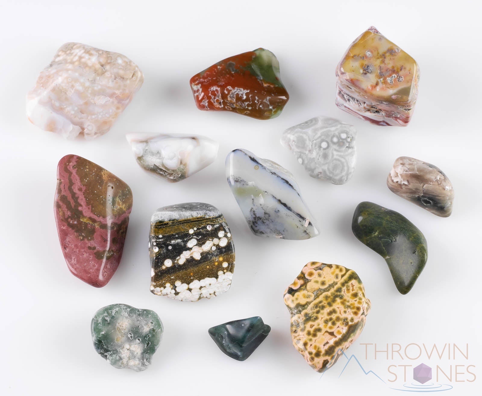 Ocean Jasper Tumbled Stones - Natural Healing Crystals for Meditation, Reiki & Energy Work - Self Care Gemstones for Chakra Balancing & Stress Relief (E1434) - Perfect for Home Decor, Yoga Spaces & Spiritual Gifts