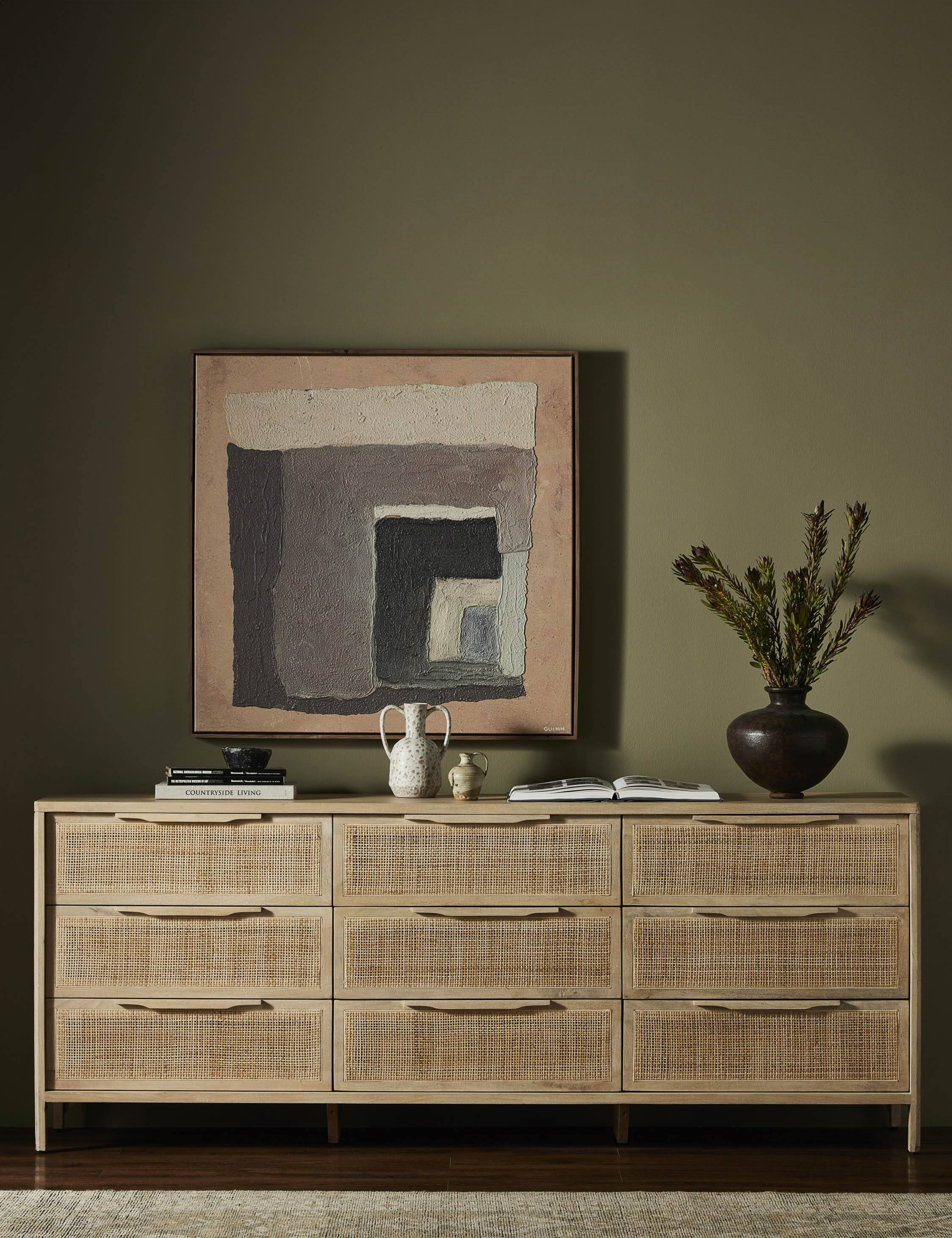 Hannah 9-Drawer Dresser - White Wooden Chest of Drawers for Bedroom Storage & Organization - Perfect for Clothes, Accessories, and Home Decor