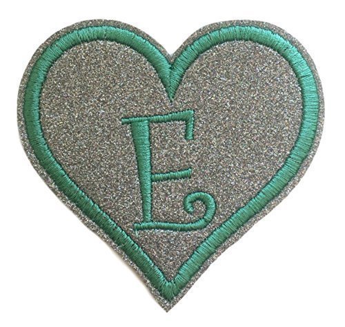Custom Embroidered Glitter Felt Heart Iron On Patch - Personalized Initial Monogram for Jackets, Bags & DIY Crafts