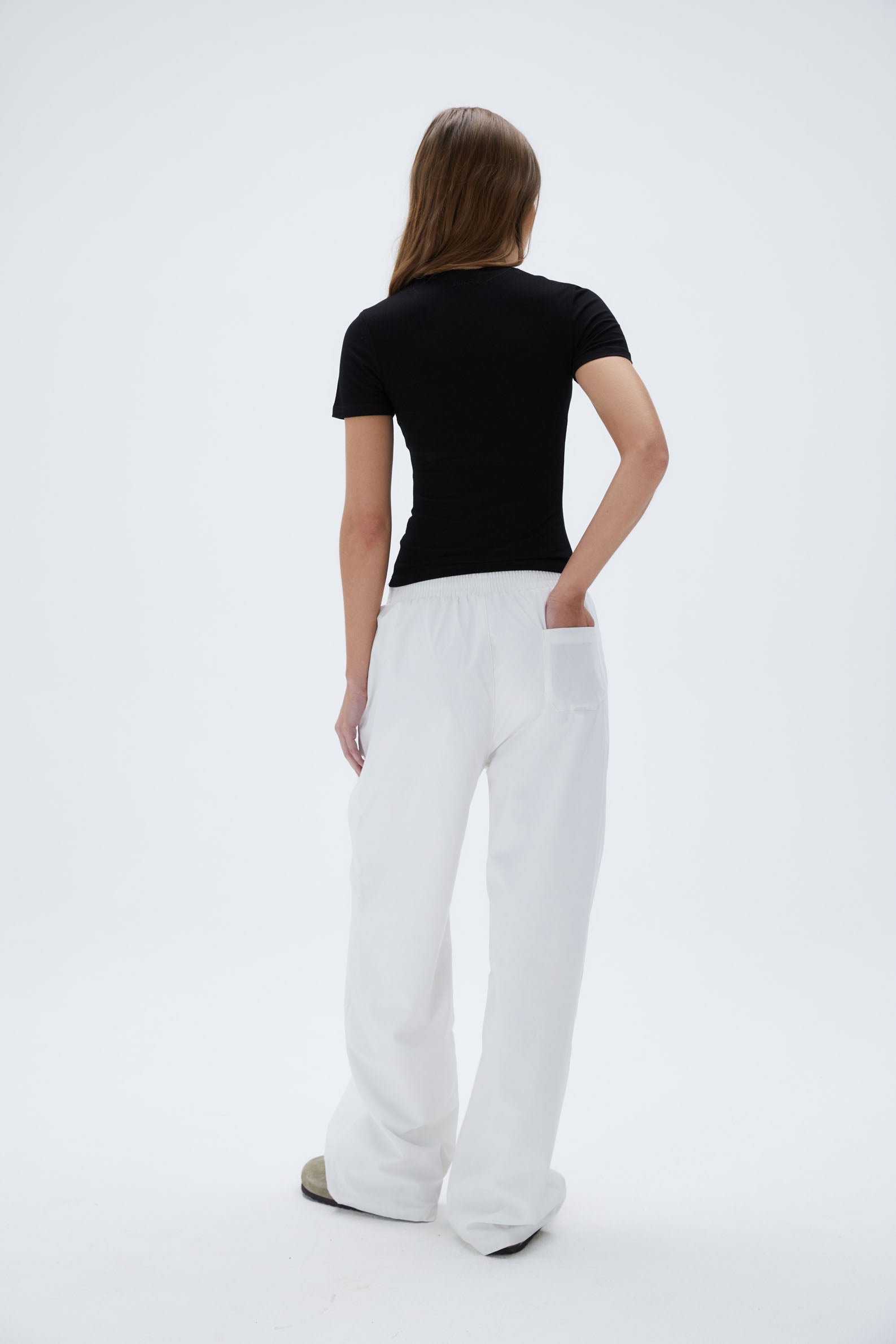 Comfortable Cotton Pull-On Pants for Women - Soft White Elastic Waist Lounge Pants - Perfect for Yoga, Home Wear & Relaxation