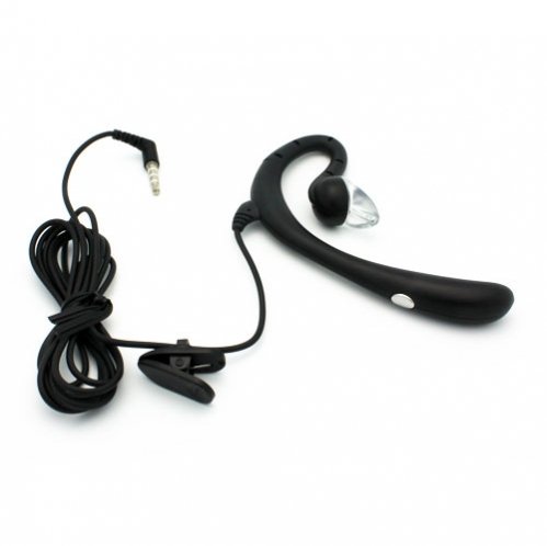 Premium Mono Behind-The-Ear Wired Headset with Boom Microphone - Hands-Free Single Earphone for AT&T Samsung Galaxy S3/S4/Note PRO 12.2/Rugby Pro/S3 Mini - Ideal for Call Centers, Driving, Office & Customer Service Use