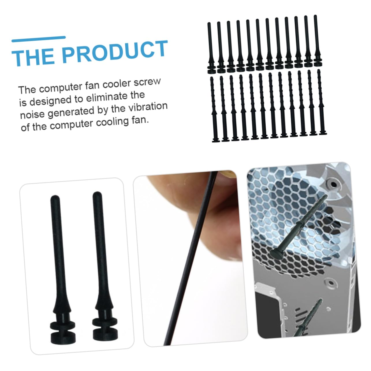 MOLUCKFU 24pcs Silicone Anti-Noise PC Case Screws for Quiet Fan Installation
