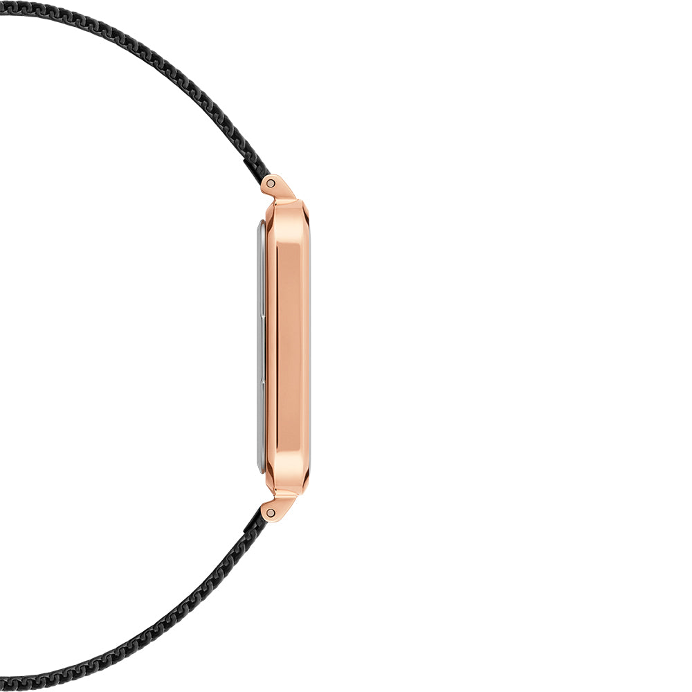 Daniel Wellington Quadto Pressed Ashfield Black Watch - Minimalist Design for Men & Women - Perfect for Casual, Office & Formal Occasions
