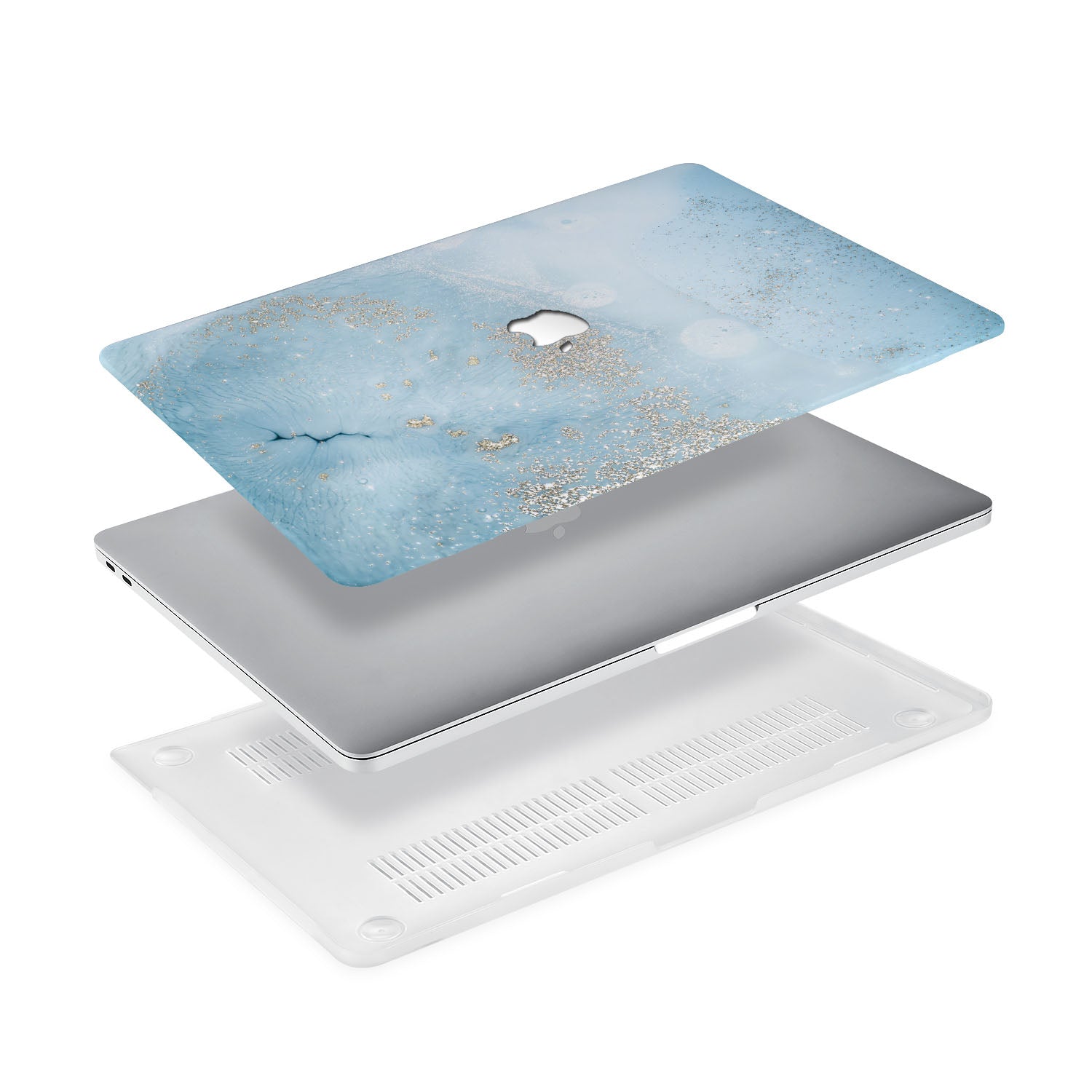Premium Marble Gold MacBook Case - Slim Protective Cover for MacBook Pro/Air - Durable & Stylish Laptop Sleeve for Work, Travel & School