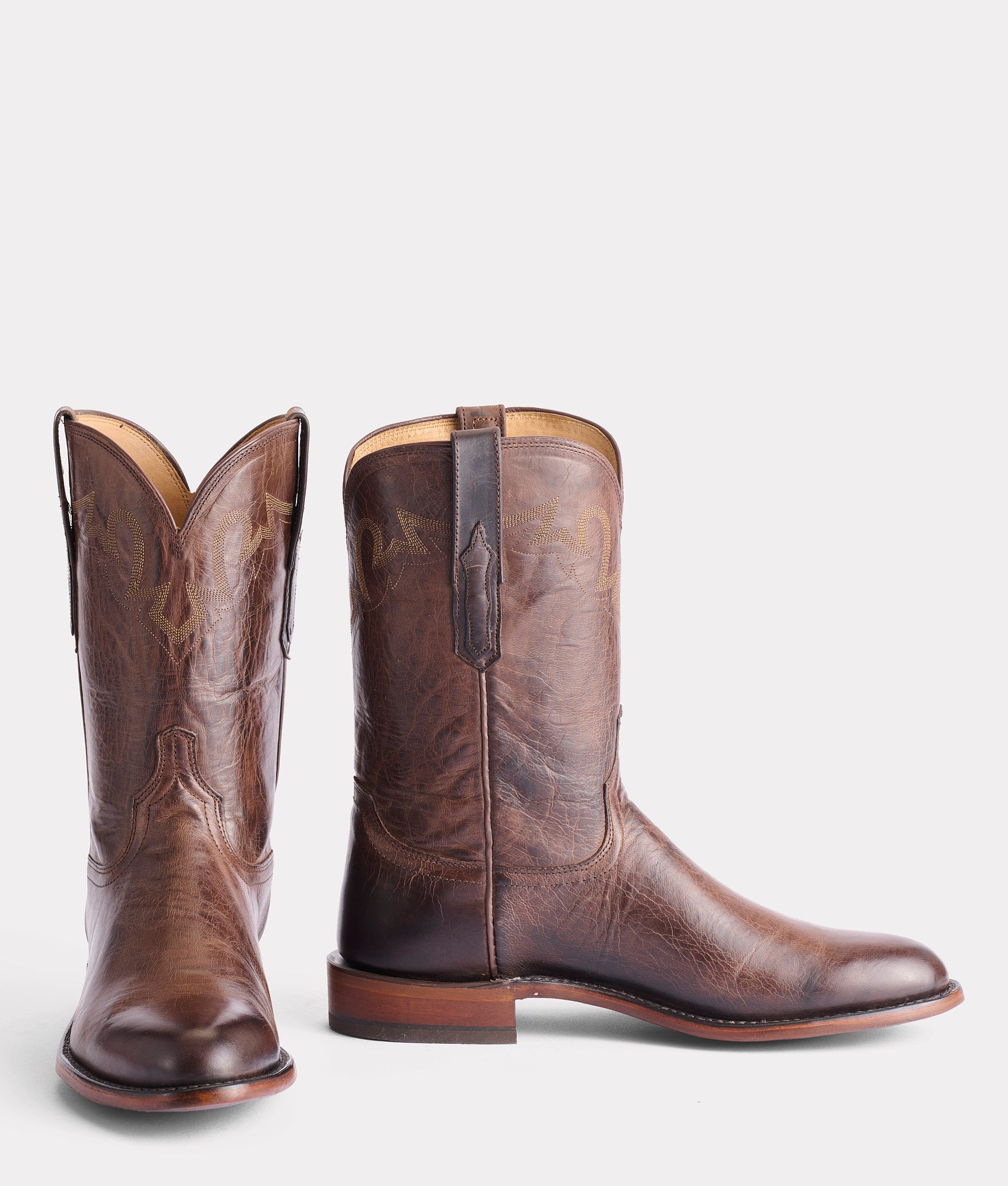 Sunset Roper Chocolate Brown Cowboy Boots for Men - Western Style Leather Boots for Riding, Country Fashion & Outdoor Activities
