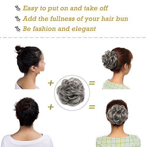 Messy Bun Hair Extension for Curly Hair - Clip-in Updo Hairpiece for Women | Perfect for Weddings, Parties & Everyday Styling