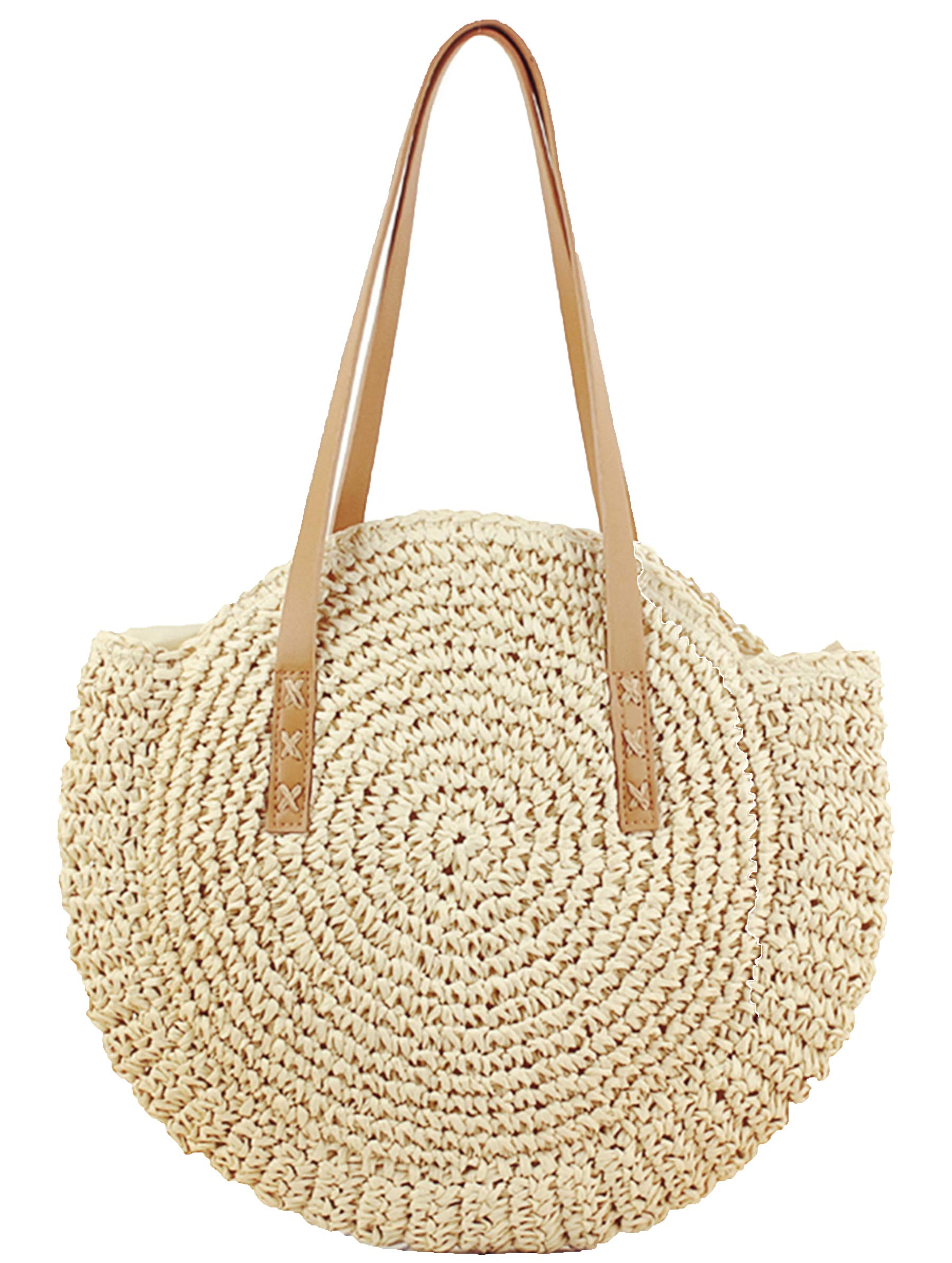 Women's Large Foldable Straw Beach Bag - Woven Tote Shoulder Purse for Summer Vacation | Perfect for Pool, Beach Trips & Outdoor Travel Accessories