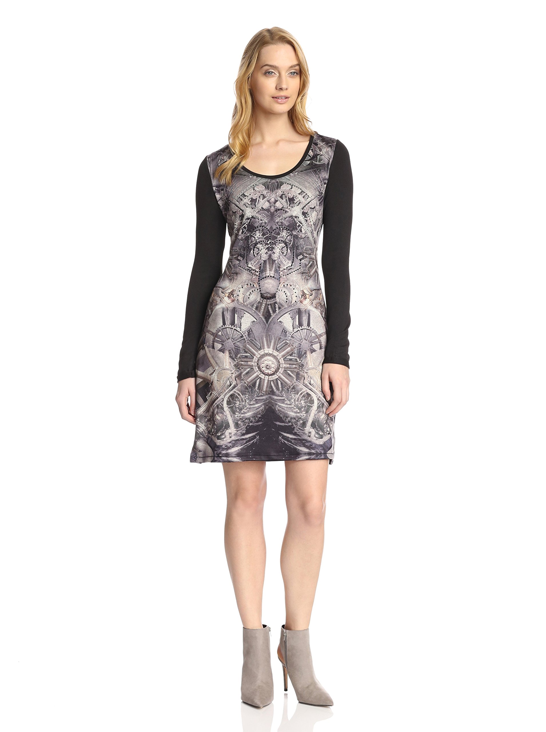 Stylish Women's Lucky Graphic Print Long Sleeve Sun Dress - Perfect for Beach Vacations, Summer Parties & Casual Outings