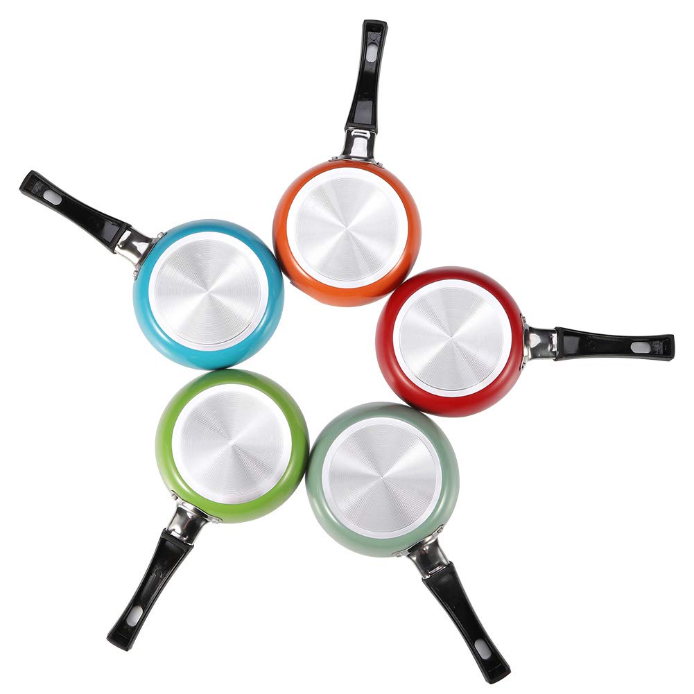4.72 Inch Mini Non-Stick Frying Pan with Heat-Resistant Handle - Safe for Gas, Oven, Grill & Stove - Perfect for Eggs, Pancakes & Small Meals (Gray Green)
