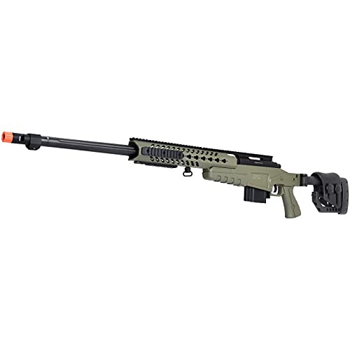 Lancer Tactical WellFire MB4418-2 Bolt Action Airsoft Sniper Rifle - OD Green - 380 FPS - Perfect for Outdoor Skirmishes & Target Practice