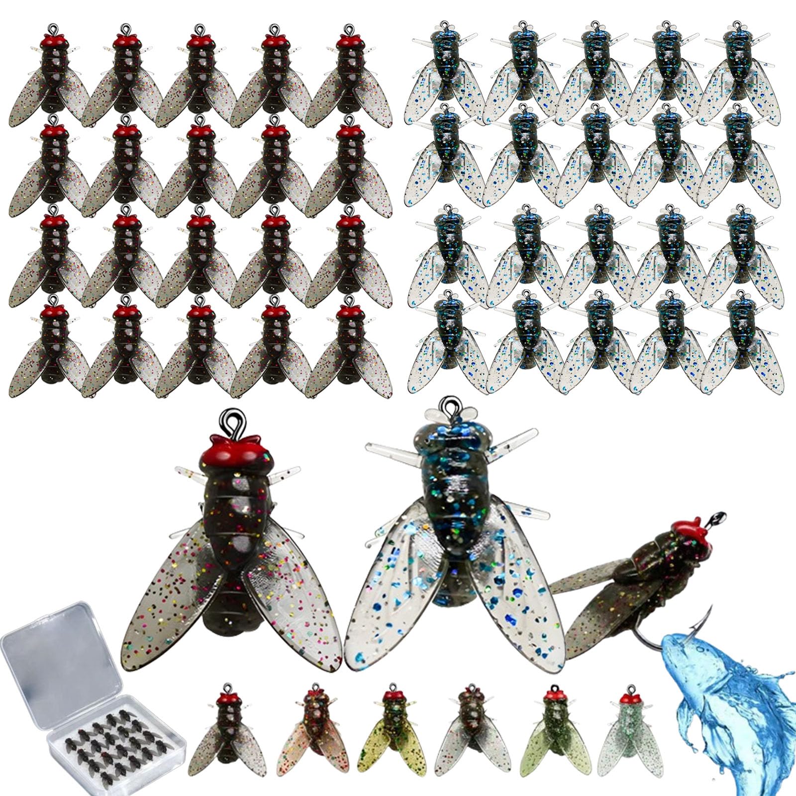 2024 New Bionic Fly Fishing Lures (20PCS) - Realistic Soft Bait with Fish Attractant for Trout & Bass - Perfect for Freshwater Fly Fishing & Outdoor Adventures