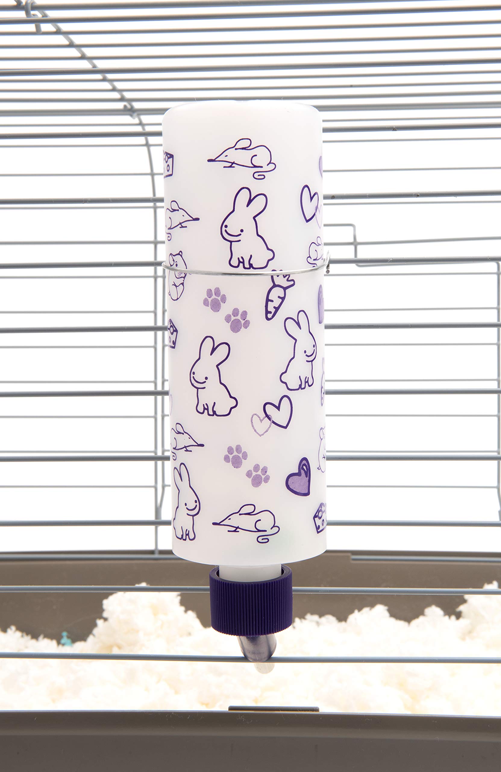 Lixit 16oz Small Animal Water Bottle with Display Case - Leak Proof Drinking Bottle for Rabbits, Ferrets, Chinchillas, Rats, Mice & Guinea Pigs - Perfect for Cages, Hutches and Pet Travel Carriers