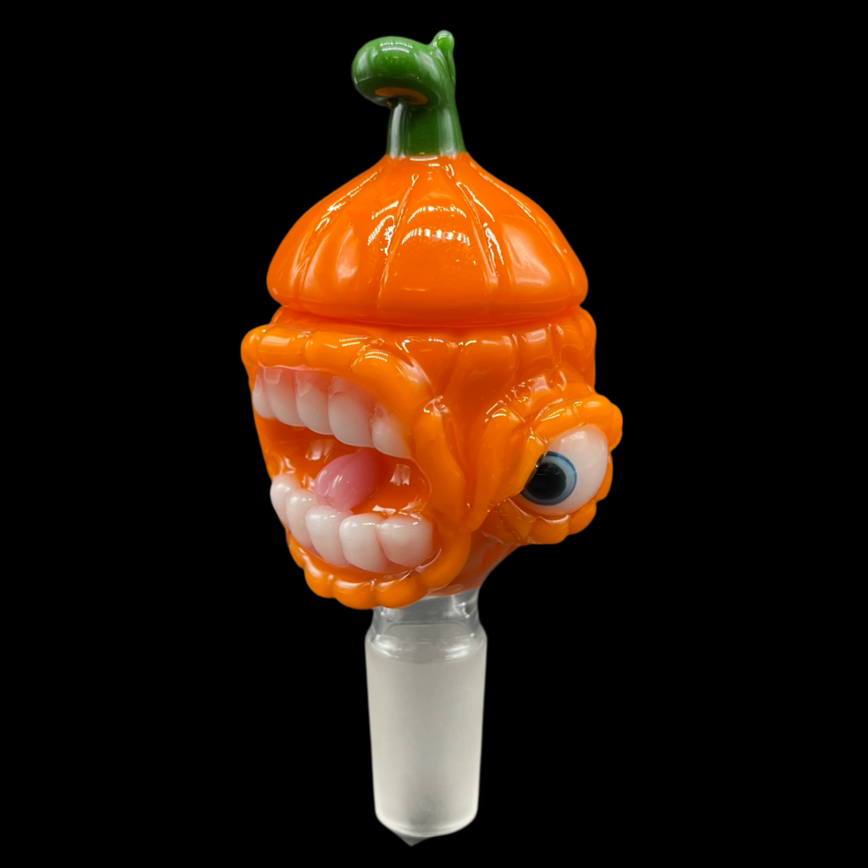 14mm Pumpkin Glass Slide with Cap - Perfect for Smoking Accessories & Dab Rigs - Ideal for Concentrates, Herbs & Essential Oils
