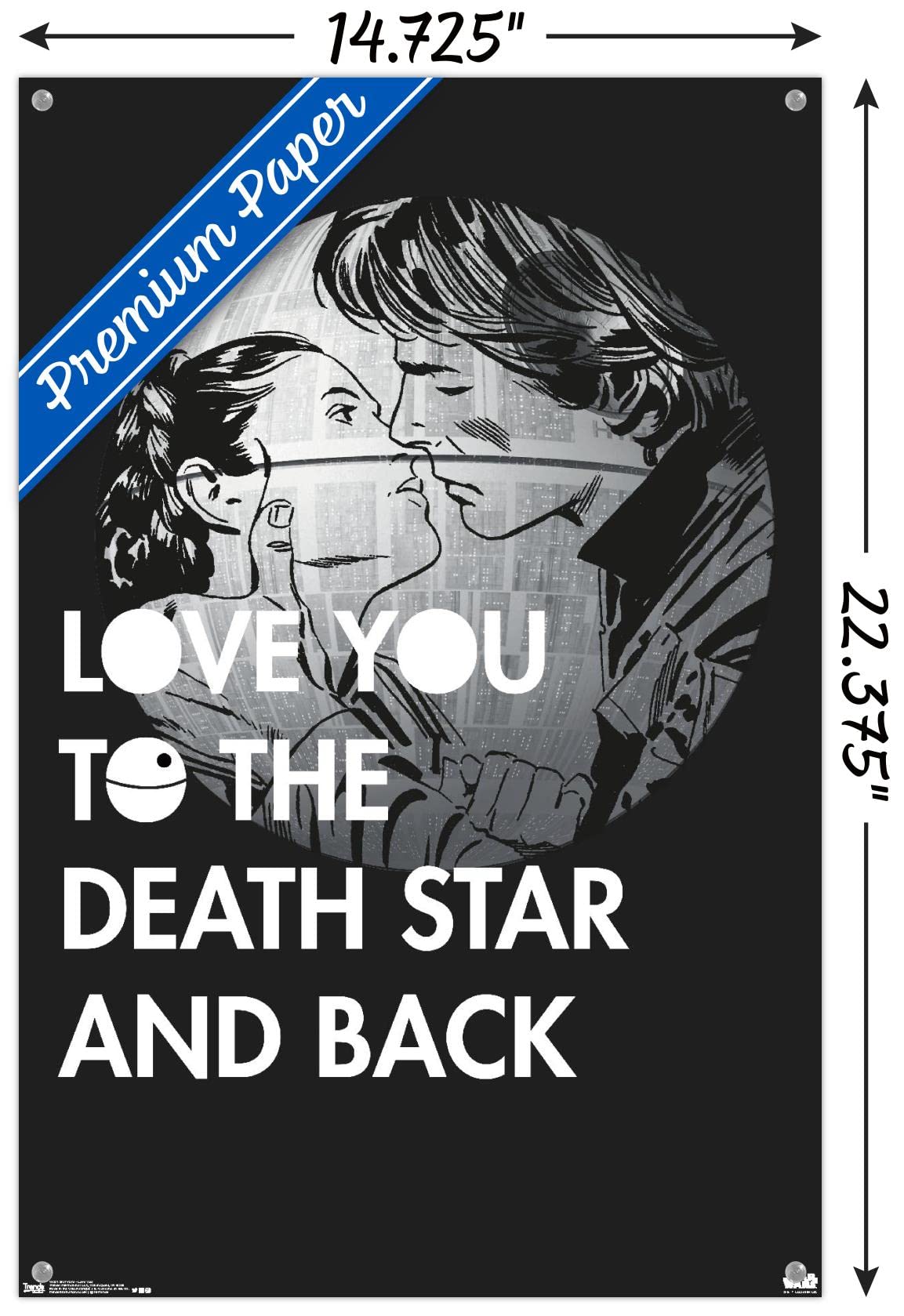 Star Wars Love You Wall Poster with Push Pins - Premium Movie Decor for Bedroom, Living Room, Office & Gifts for Fans