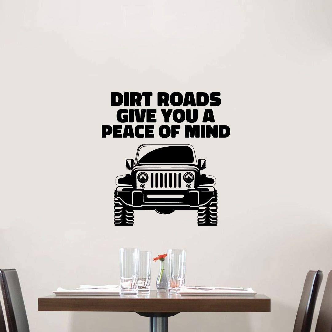 Peace of Mind Dirt Roads Vinyl Wall Sticker - 30x22 Inch Wall Art Decal for Girls, Boys, Kids Room, Nursery, Bedroom & Kindergarten Decor - Perfect for Home, Playroom & Classroom Wall Decoration