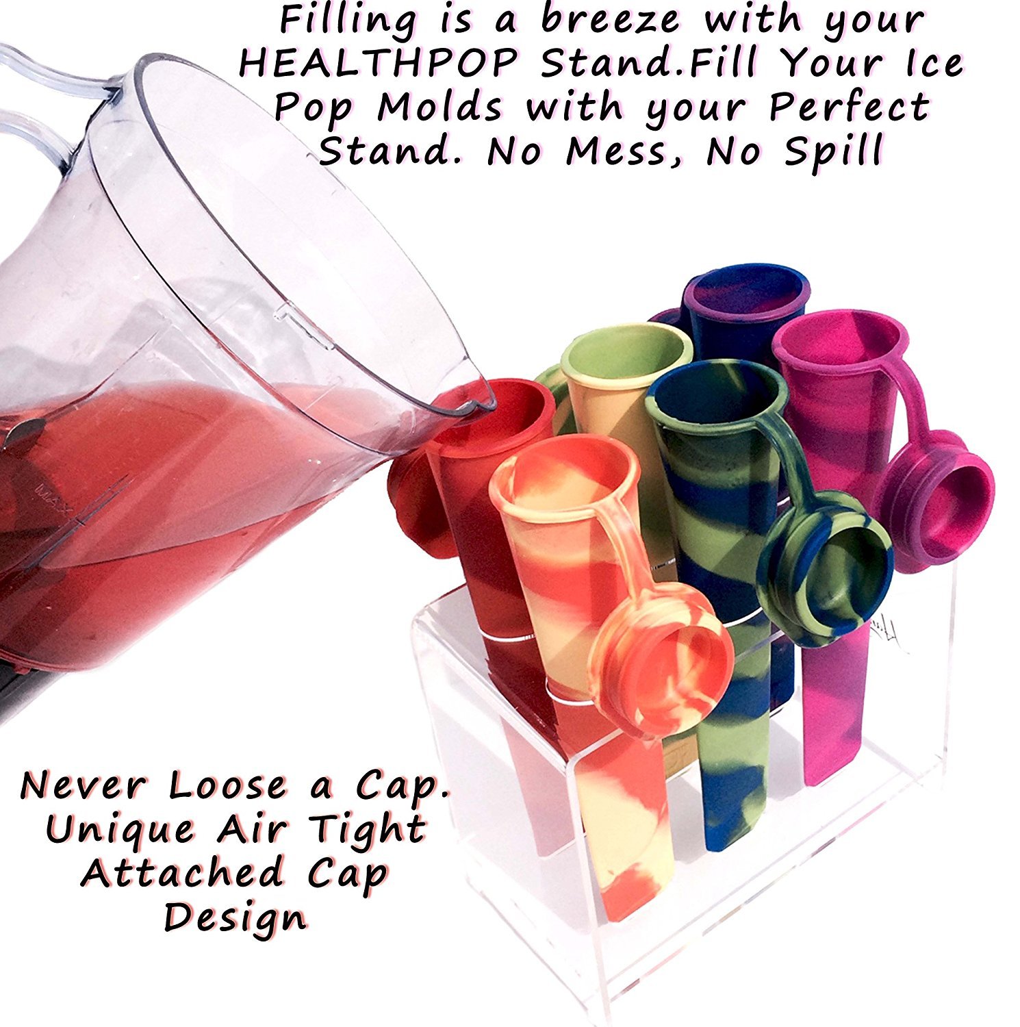 Best Silicone Popsicle Molds with Lids - 6 Piece Ice Pop Maker Kit with Non-Stick Design & Built-in Holder - Perfect for Homemade Frozen Treats, Kids Snacks, Summer Parties & Healthy Desserts