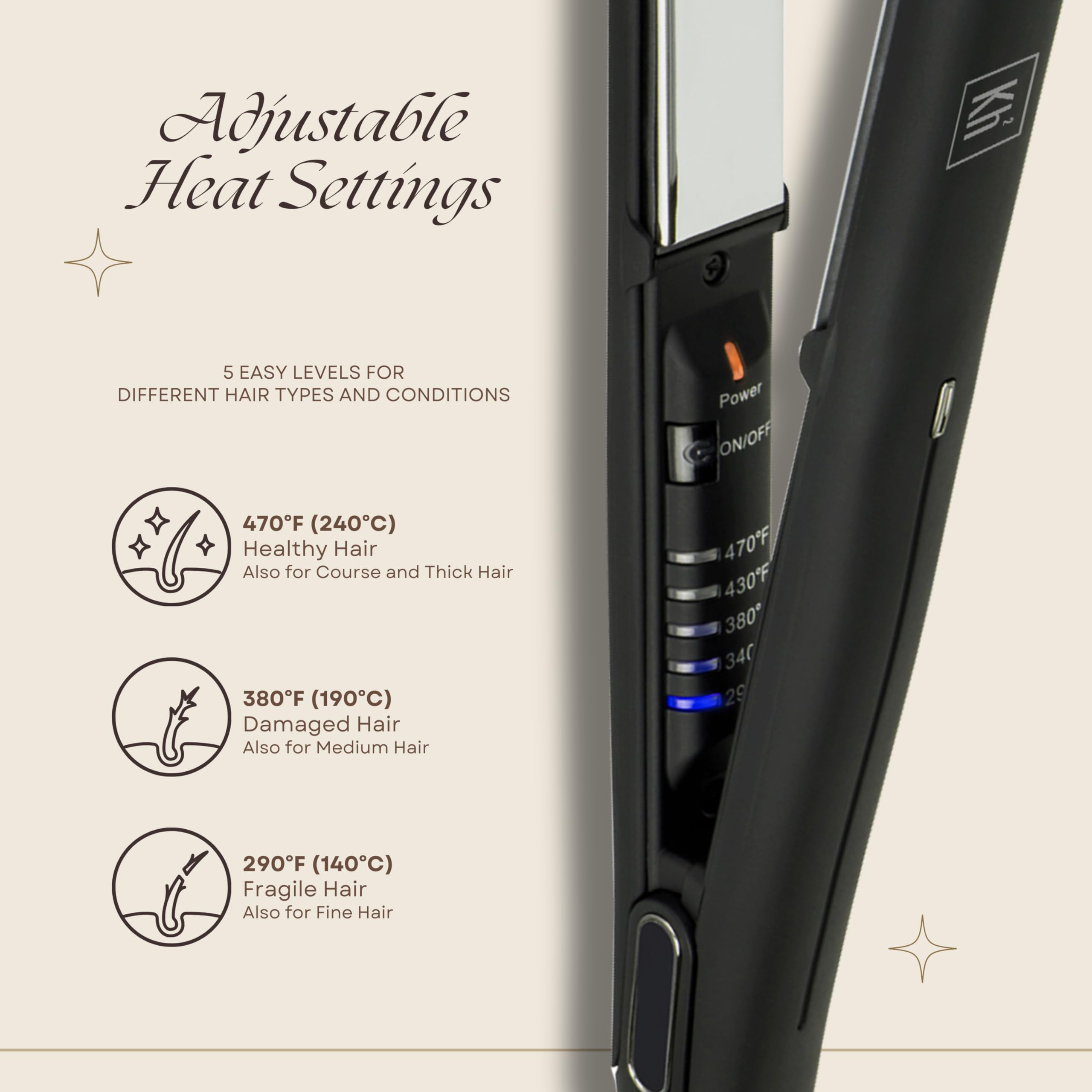Professional Titanium Flat Iron Hair Straightener & Curler 2-in-1 - Frizz Control Styling Tool for All Hair Types | One Pass Straightening & Curling | Perfect Gift for Women, Travel, Salon & Home Use