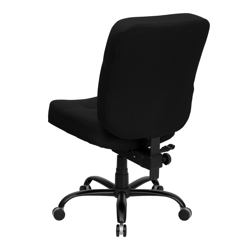 FLASH HERCULES Series Big & Tall 400 lb. Capacity Black Fabric Executive Swivel Ergonomic Office Chair with Rectangular Back - Perfect for Home Office, Gaming, and Heavy-Duty Workspaces