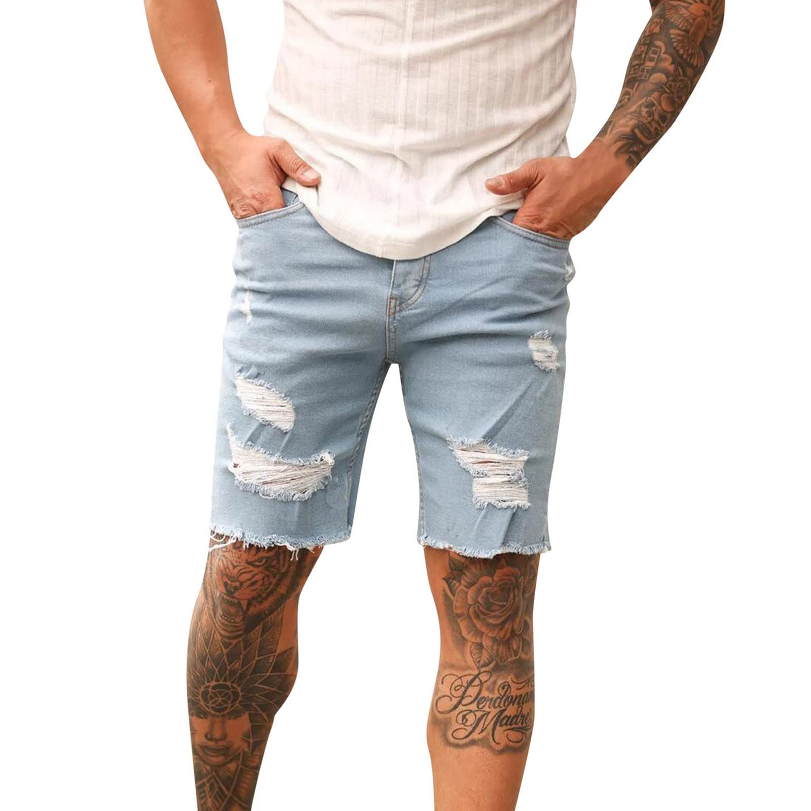 Alalaso Men's Embroidery Beach Shorts - Casual Drawstring Summer Workout Running Shorts for Swimming, Gym & Outdoor Activities