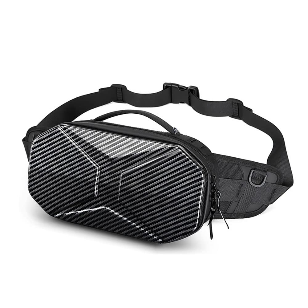 OZUKO Waterproof Sling Bag for Men - Hard Shell Crossbody Shoulder Bag with USB Charging Port - Lightweight Travel Backpack for Hiking, Cycling & Daily Commute
