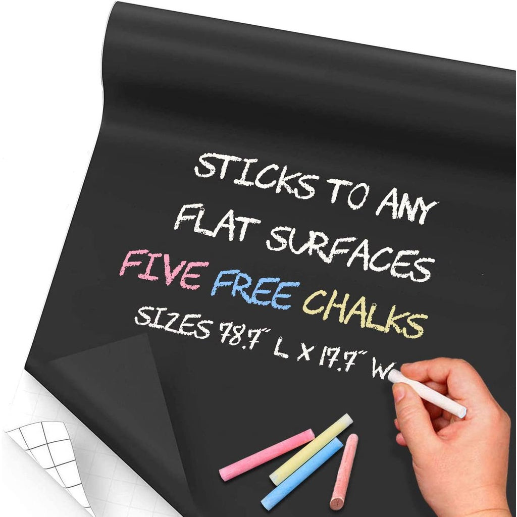 Self-Adhesive Blackboard Sticker Wall Decal - Removable Chalkboard for Home Study, School & Office - Perfect for Kids' Rooms, Kitchen Notes, and Classroom Learning