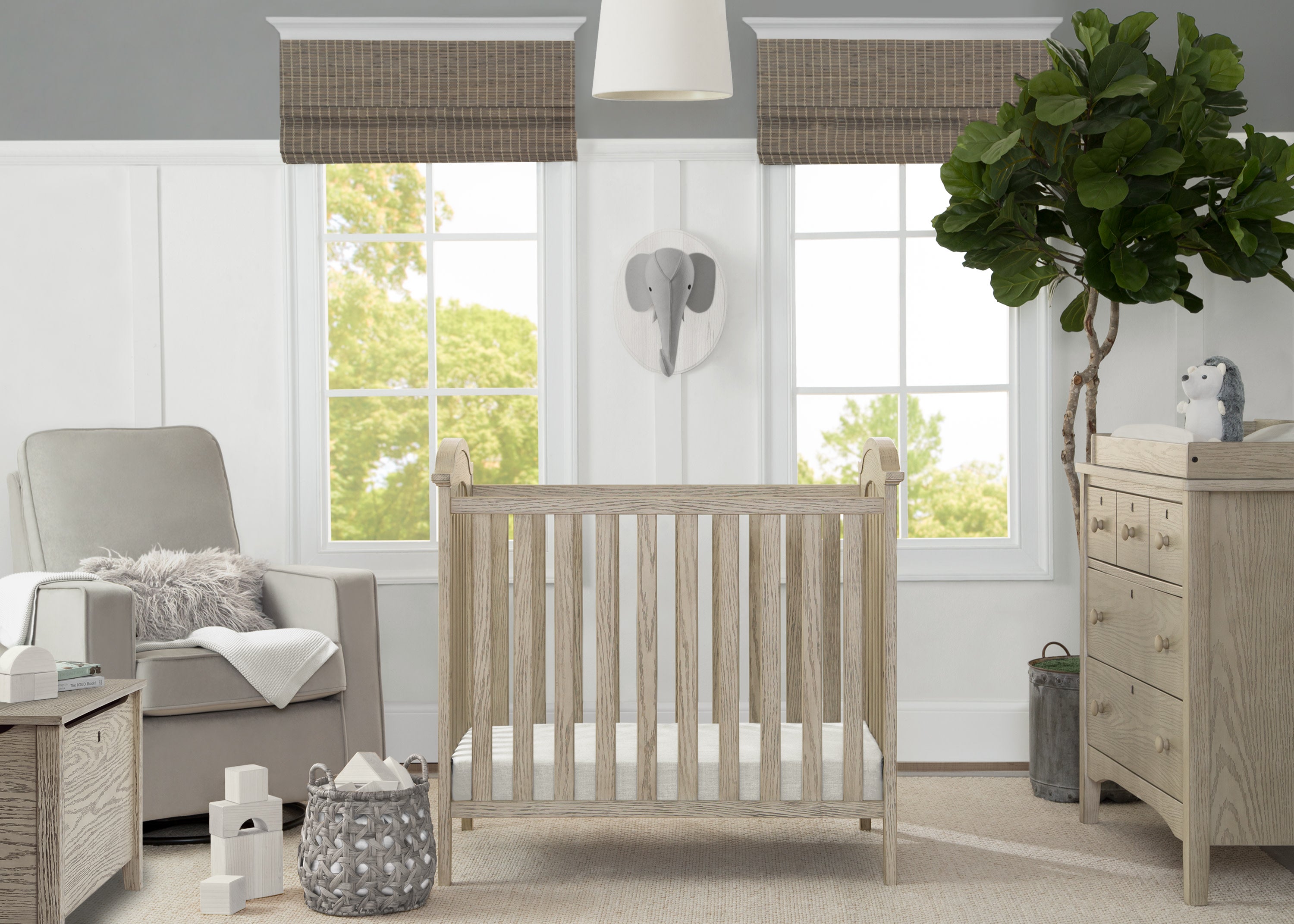 Farmhouse Style Mini Baby Crib with 2.75 Inch Mattress - Portable Nursery Bed for Newborns & Toddlers - Perfect for Small Spaces, Travel & Co-Sleeping