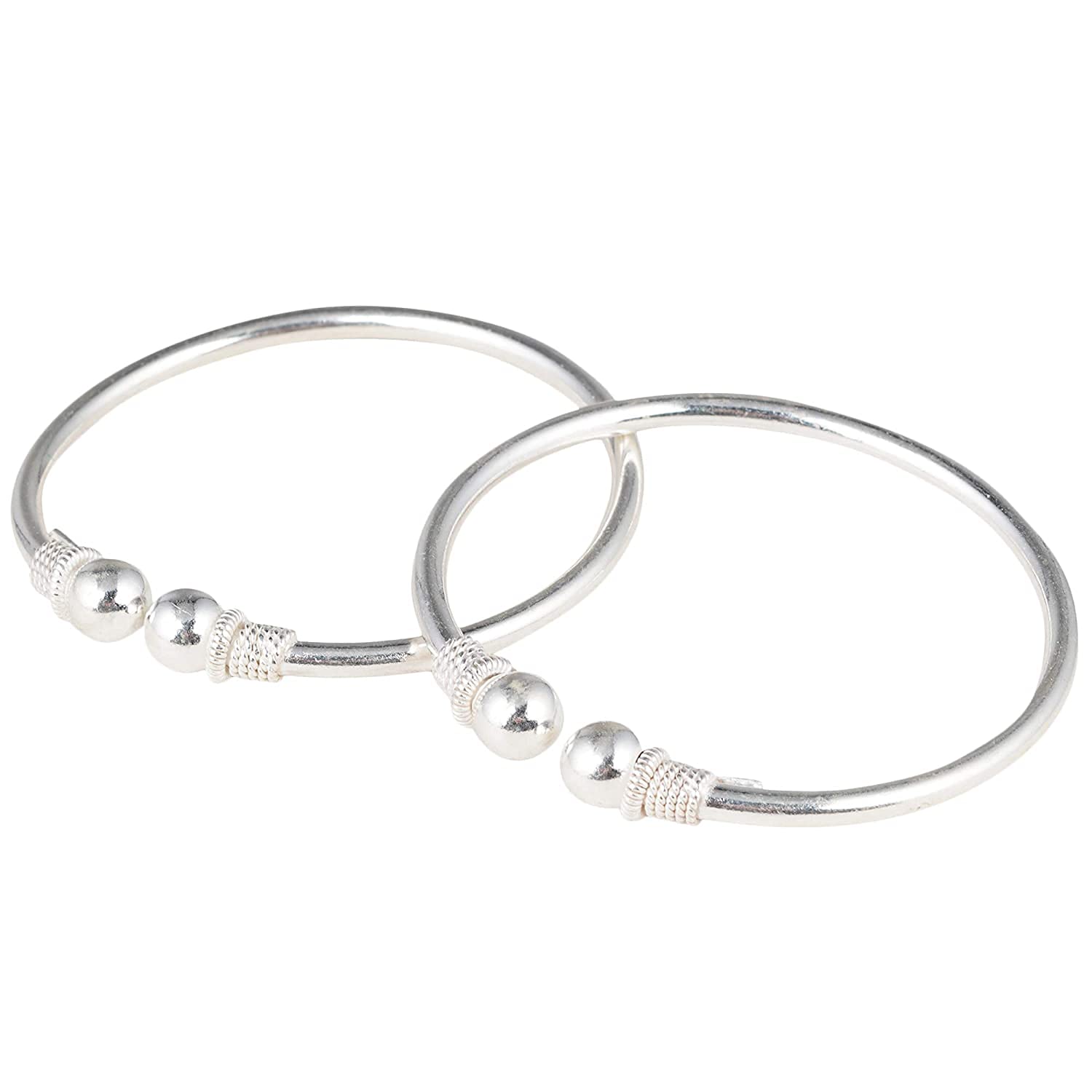Tongari 925 Sterling Silver Adjustable Baby Pipe Kada Bracelet for Boys & Girls (2-4 Years) - Hypoallergenic Infant Jewelry for Birthdays, Christenings & Special Occasions