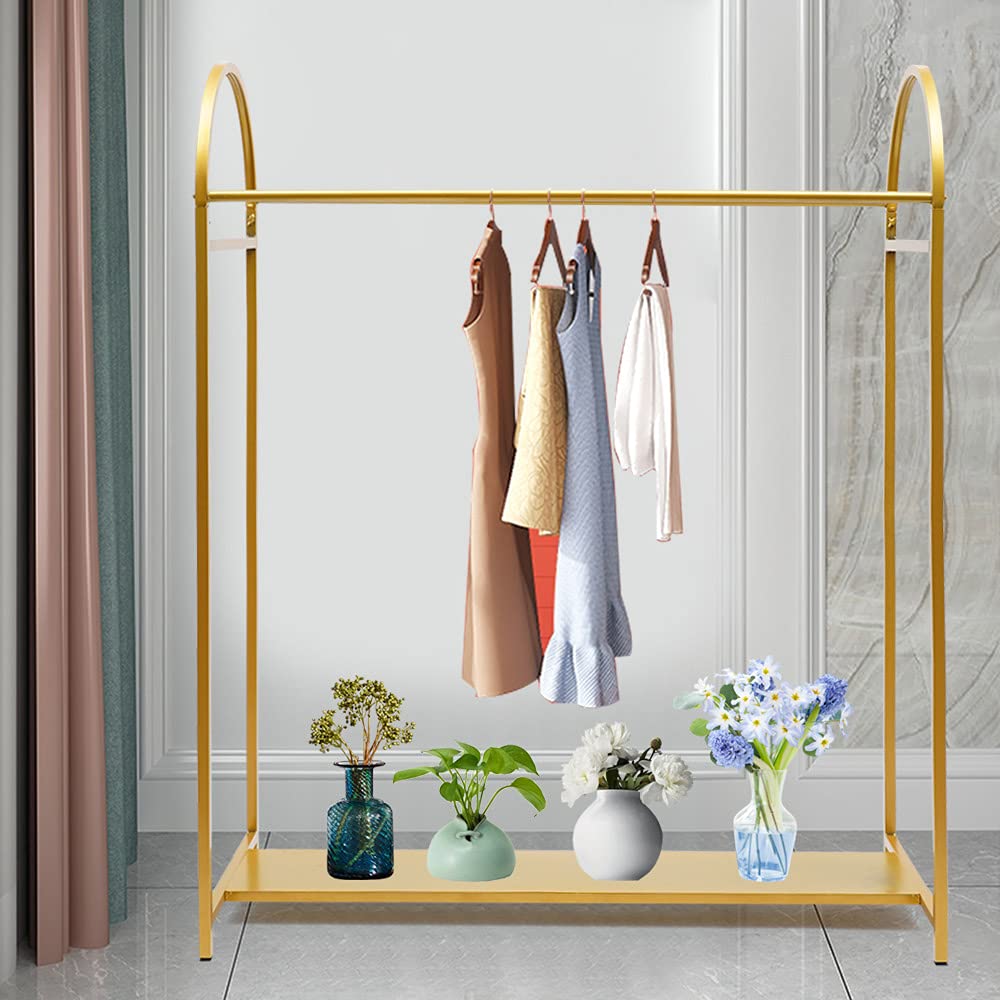 Heavy Duty 59in Industrial Clothing Rack - Metal Garment Rack with Storage Shelf | Freestanding Clothes Display for Retail Stores, Boutiques & Home Organization | Commercial & Residential Use