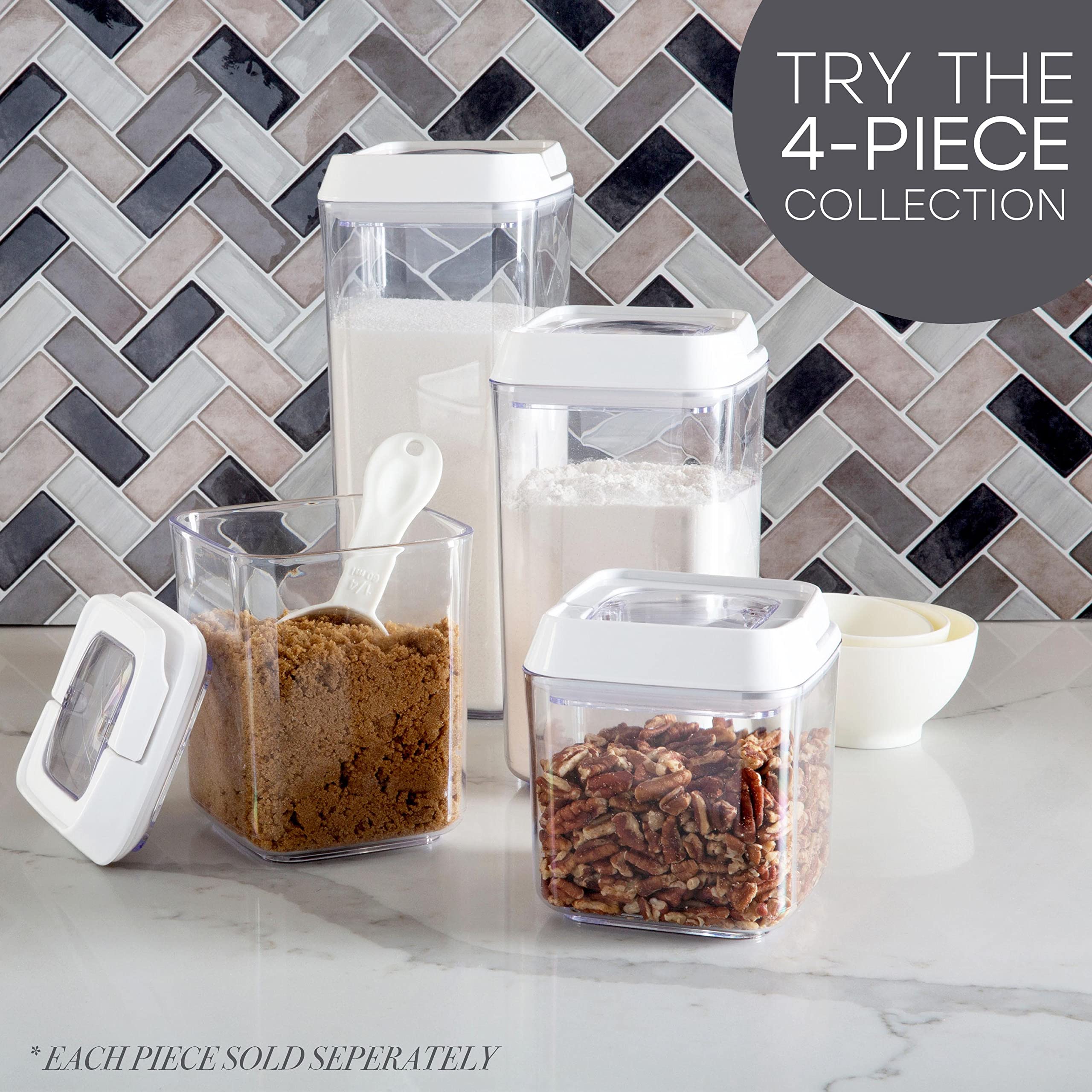 1.75L Airtight Stackable Food Storage Containers with Leakproof Lid - BPA Free Plastic Kitchen Organizers for Snacks, Pantry & Fridge - Keep Food Fresh Longer - Ideal for Meal Prep, Leftovers & Bulk Food Storage