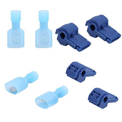 120 Pairs T Tap Connectors Assortment Kit - Insulated Male Wire Quick Disconnect Terminals (Blue) for Electrical Wiring | Perfect for Automotive, Home & DIY Electrical Projects