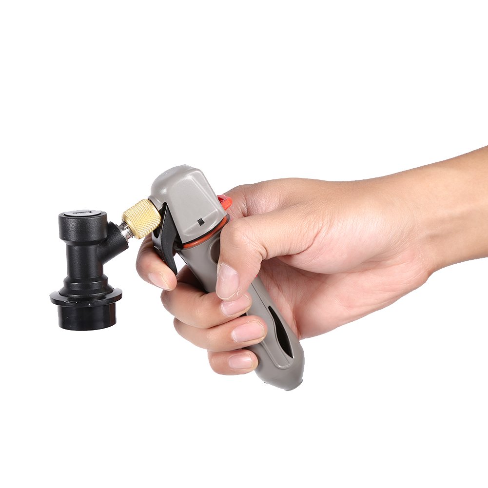 Portable CO2 Keg Charger for Homebrew Beer & Soda - Ball Lock Draft Beer Dispenser with CO2 Injector (Grey) - Perfect for Home Bars, Parties & Outdoor Camping
